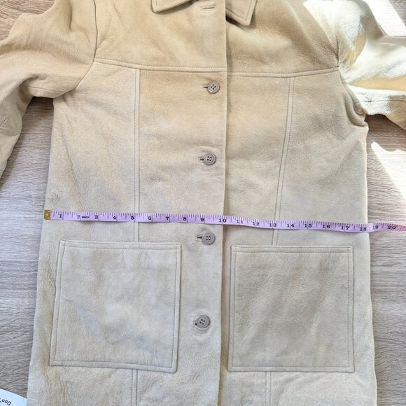 NWT Reformation Veda Lincoln Suede Shirt Jacket Oat Distressed Tan XXS - Picture 10 of 17